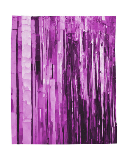 Striped Powder Lavender Velveteen Plush Blanket, 50" x 60"