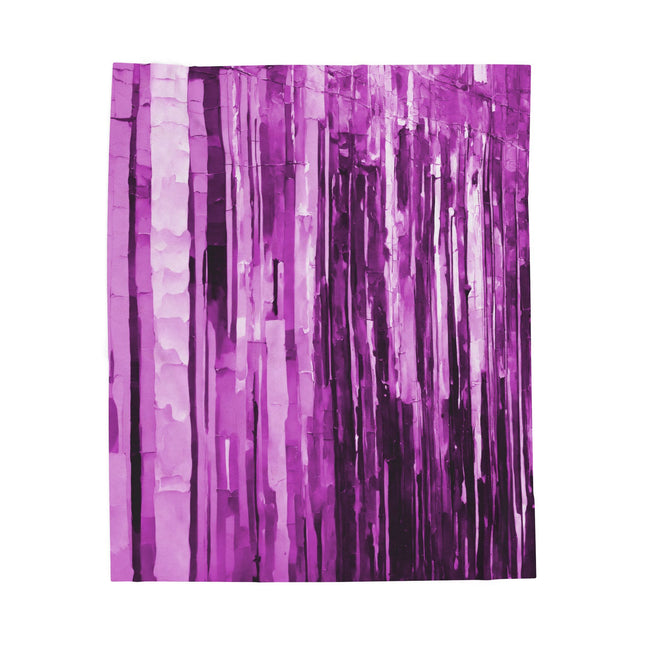 Striped Powder Lavender Velveteen Plush Blanket, 50" x 60"