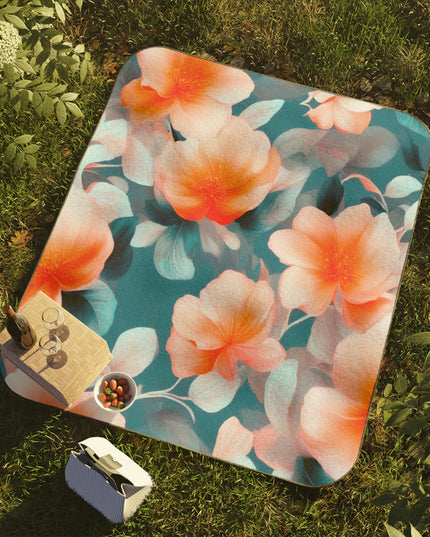 Orange Blossom Floral Bunch 61" × 51" Picnic Blanket