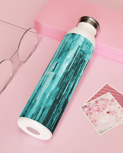Striped Tif Slim Water Bottle, 20 oz White