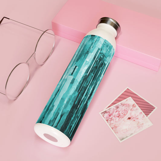 Striped Tif Slim Water Bottle, 20 oz White