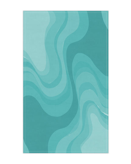 Tif Green Wavey Tea Towels (cotton, poly), 18" x "30