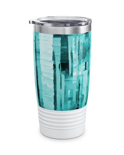 Striped Tif Ringneck Tumbler, 20oz in white