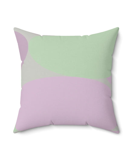 Pastel Lavender Purple and Soft Green Patches 18" x 18" Faux Suede Square Pillow