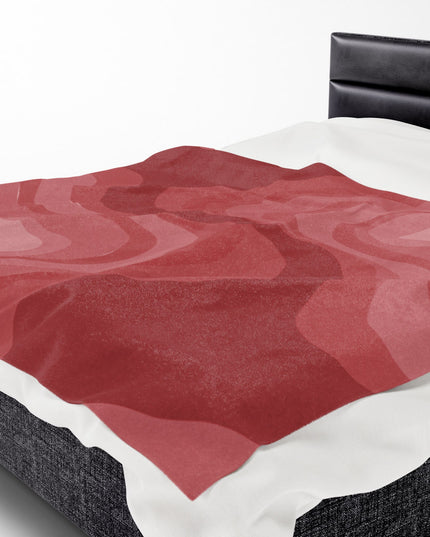 Power Red Wavey Velveteen Plush Blanket, 60" x 80"