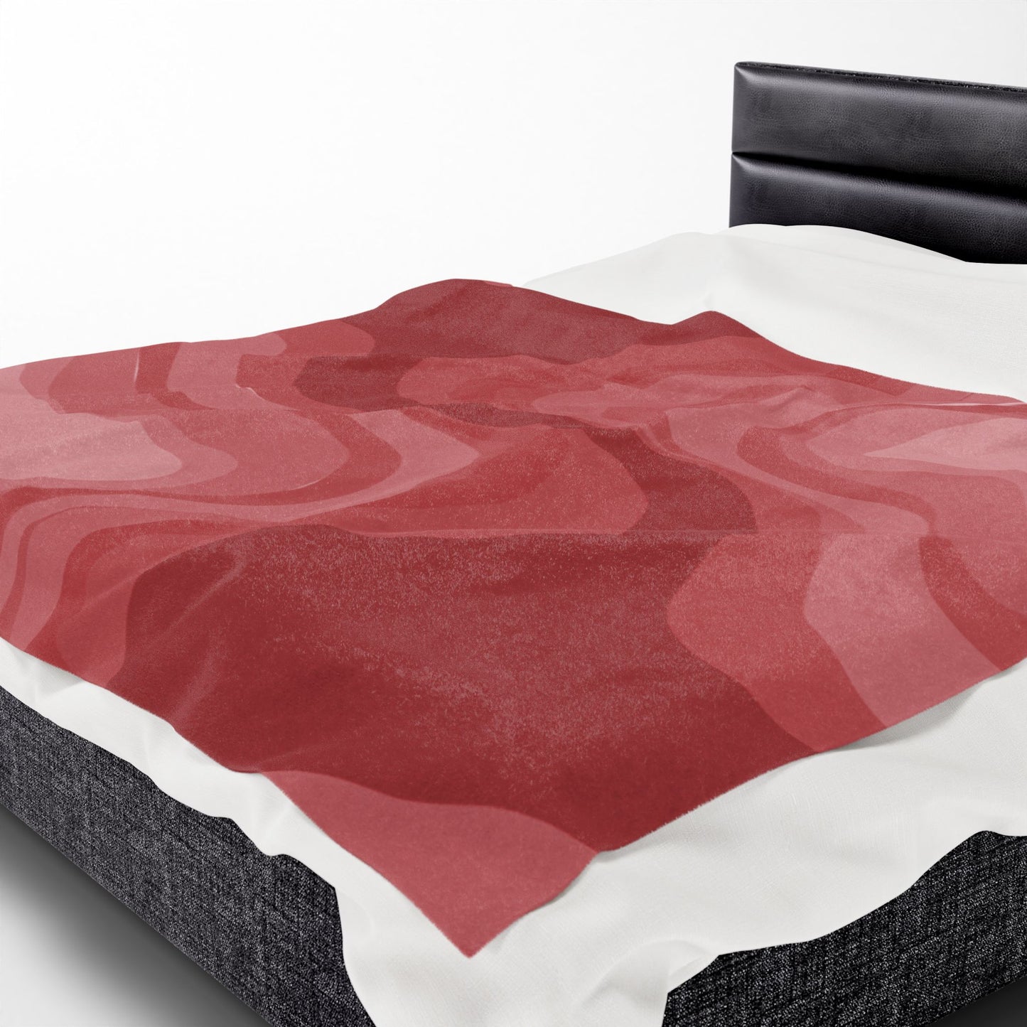 Power Red Wavey Velveteen Plush Blanket, 60" x 80"