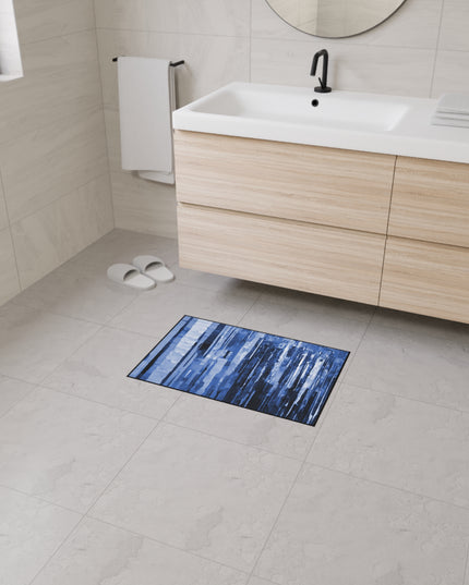 Striped Deep Blue 18" x 27" Heavy Duty Floor Mat