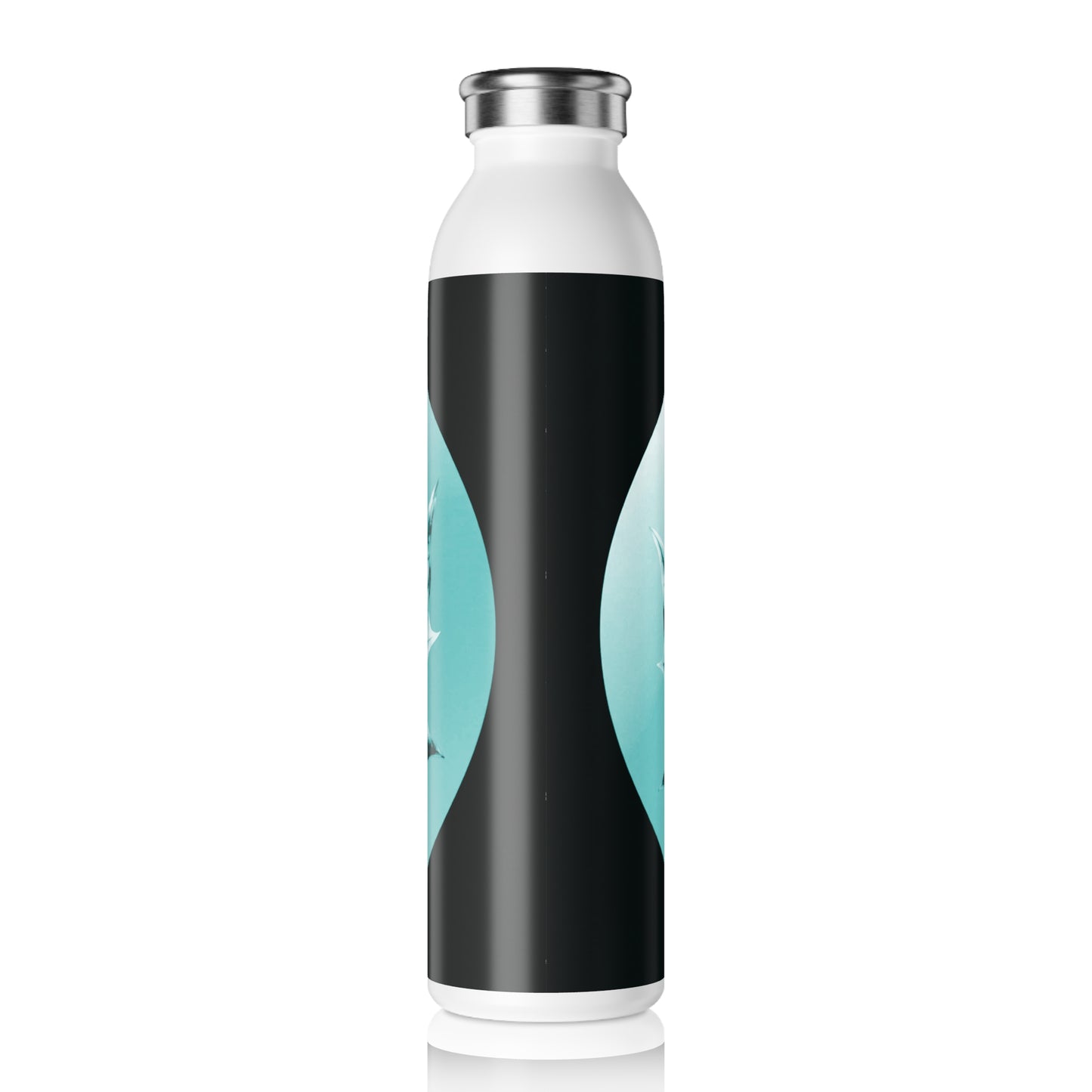 Tif Green Maple Leaf Slim Water Bottle, 20 oz White