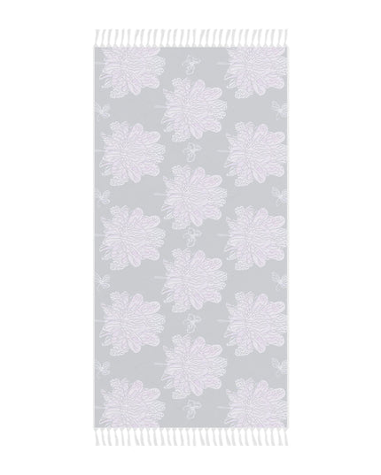 Purple White Floral Butterflies 38" × 81" Boho Beach Cloth