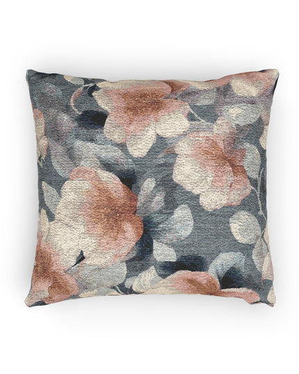 Red White Florals Woven Pillow, 17" x 18"
