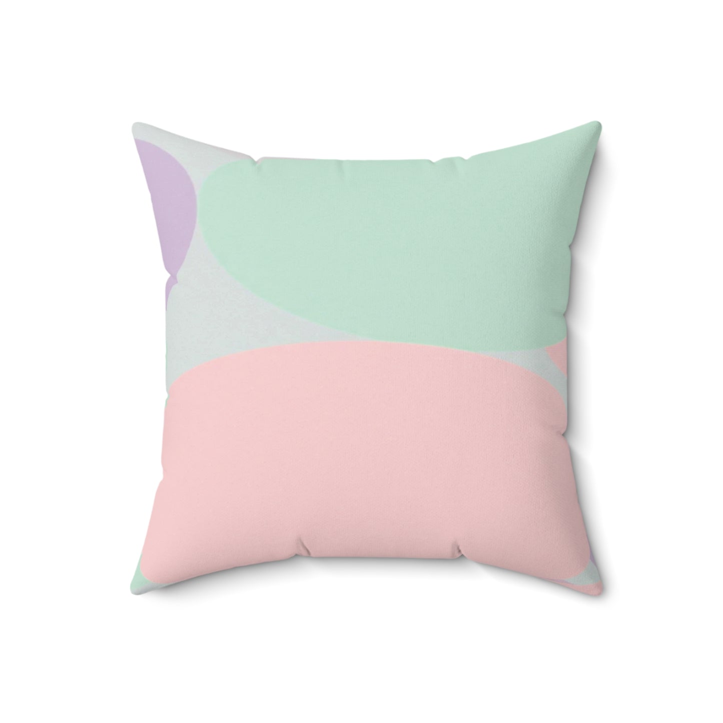 Pastel Peach and Soft Green Patches 18" x 18" Faux Suede Square Pillow