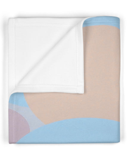 Pastel Baby Blue and Peach Patches Soft Fleece Baby Blanket, 30" x 40"