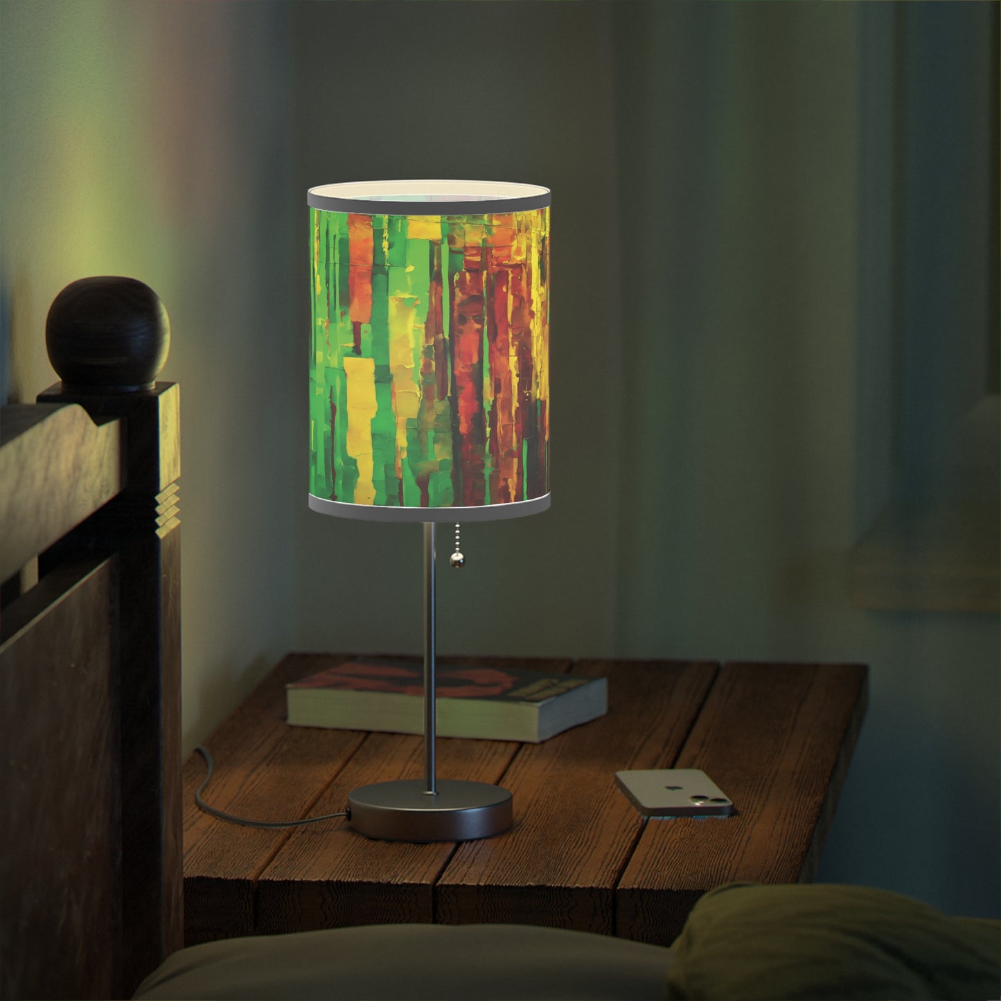 Striped Beta Table Lamp on a White or Silver Stand, US|CA plug