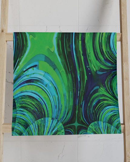 Uzi Spiral Blue Green Hand Towel, 16" x 28"
