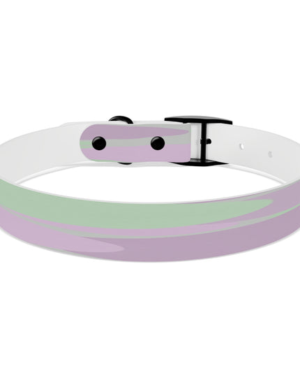 Pastel Lavender Purple and Soft Green Patches Large Dog Collar