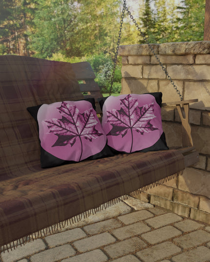 Magenta Maple Leaf 16" x 16" Outdoor Pillow