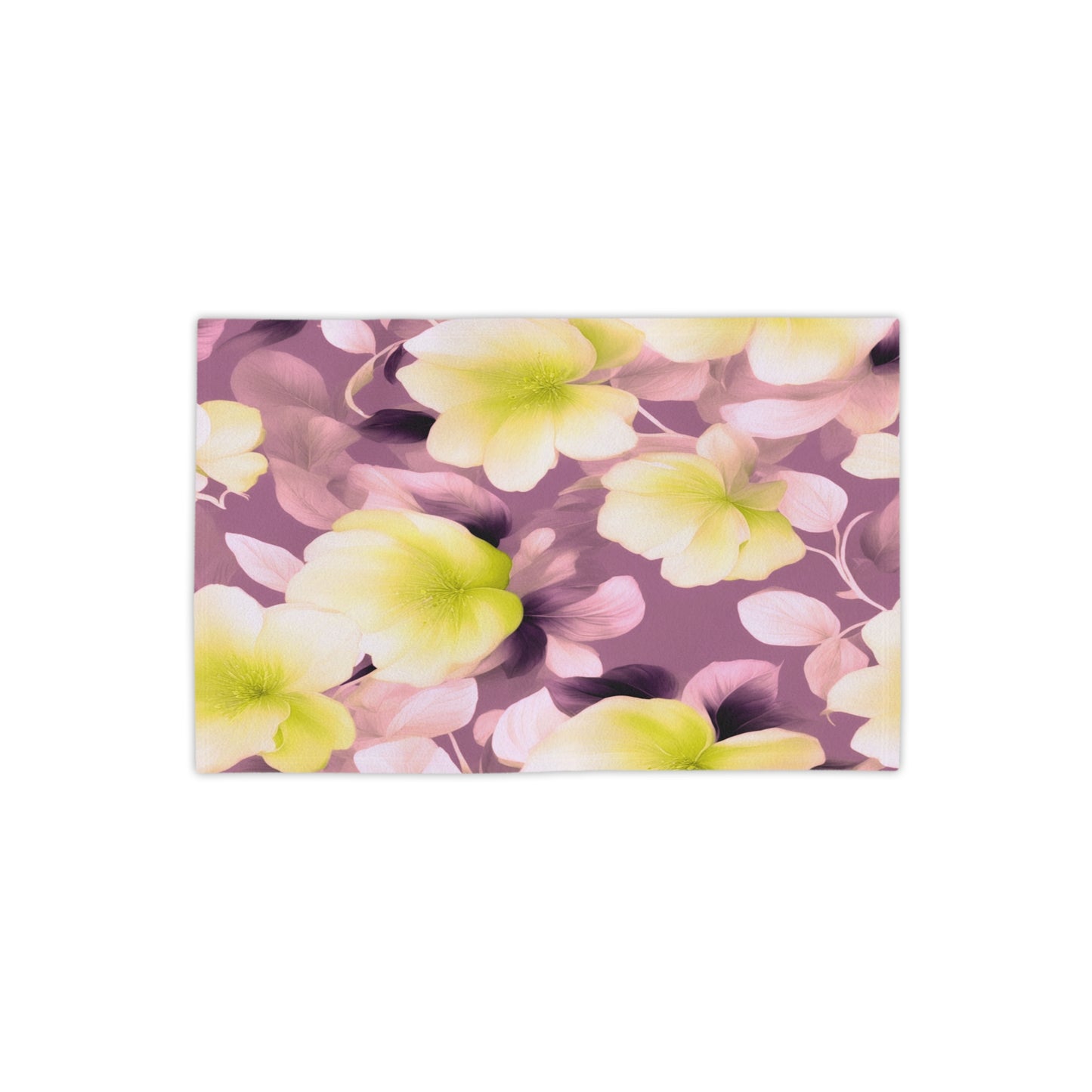 Lemon Blossom Floral Bunch Beach Towel, 18" x 27"