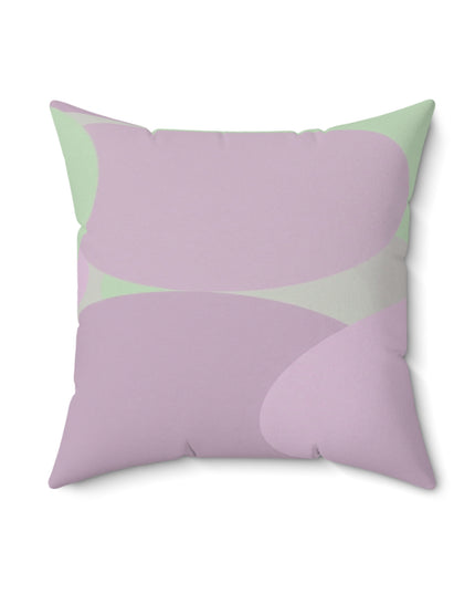 Pastel Lavender Purple and Soft Green Patches 18" x 18" Faux Suede Square Pillow