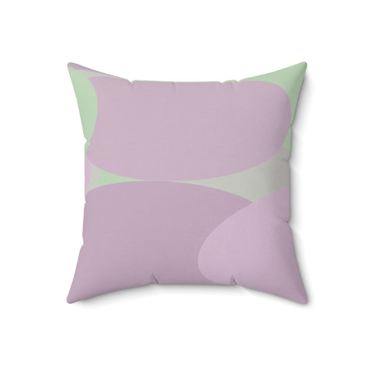 Pastel Lavender Purple and Soft Green Patches 18" x 18" Faux Suede Square Pillow