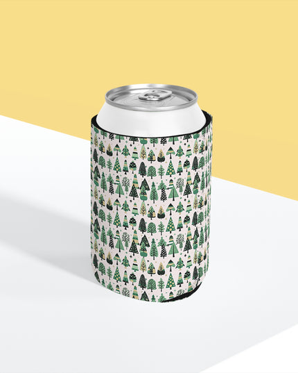 Mini Vintage Green Trees 12 oz Can Cooler Sleeve