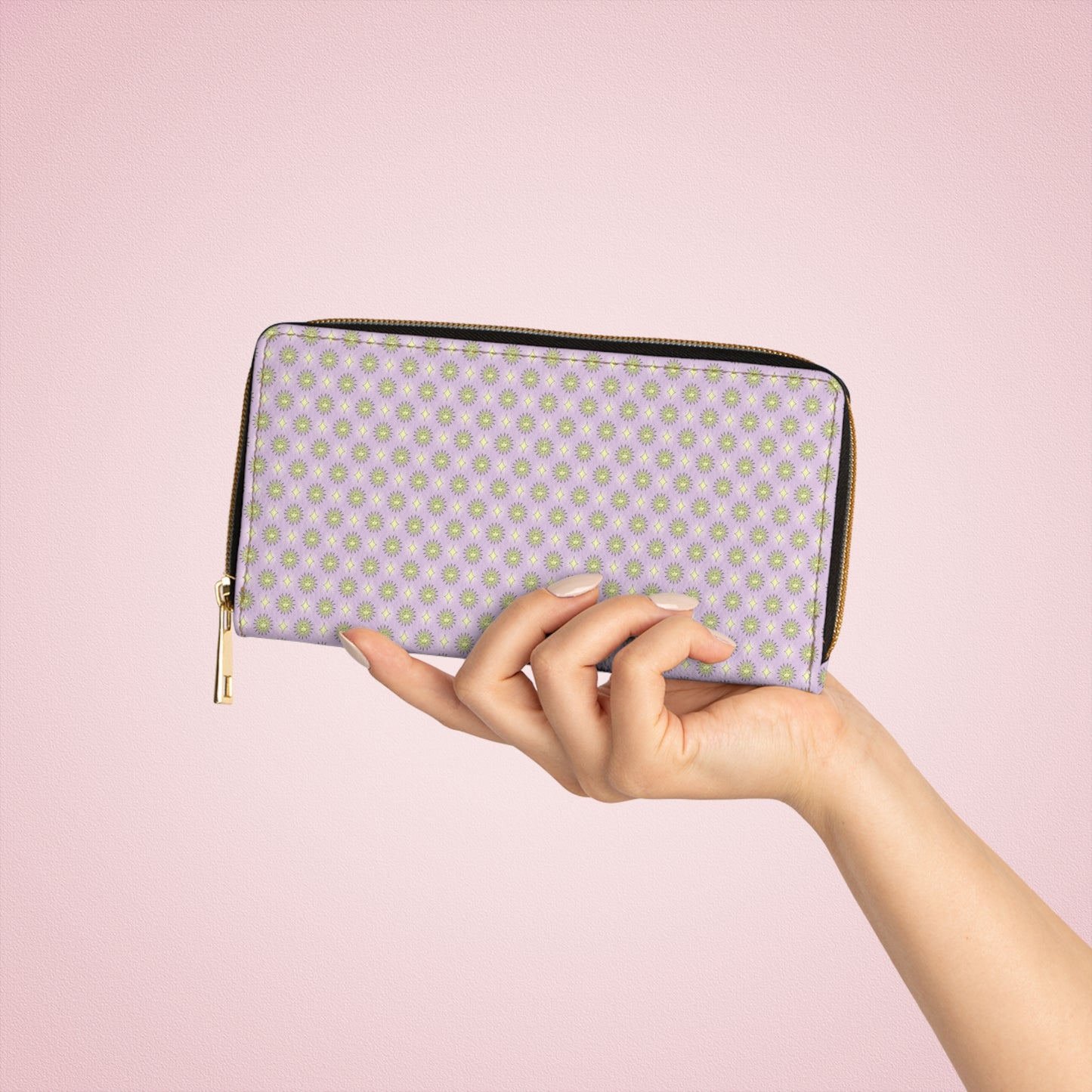 Magenta Star-crossed Bodies Elegant Abstract Zipper Wallet - Stylish & Functional Accessory for Everyday Use