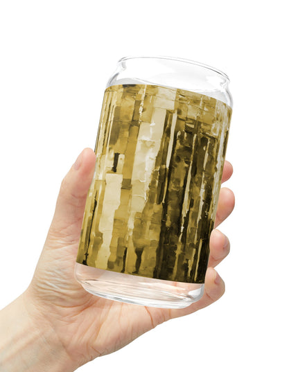 Striped Light Brown Sipper Glass, 16oz