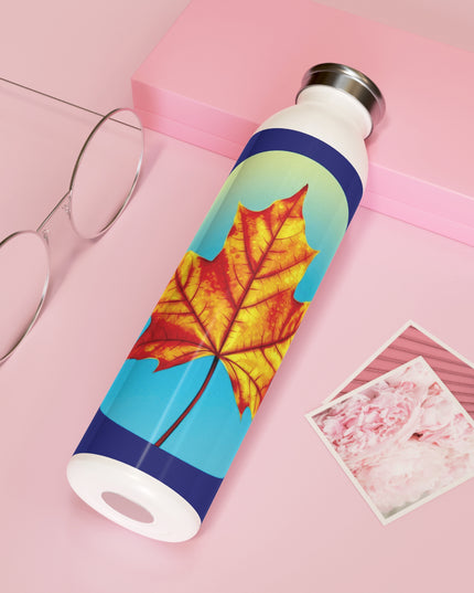Alpha Maple Leaf Slim Water Bottle, 20 oz White