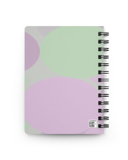 Pastel Lavender Purple and Soft Green Patches Spiral Bound Journal, 5" x 7" 150 pages