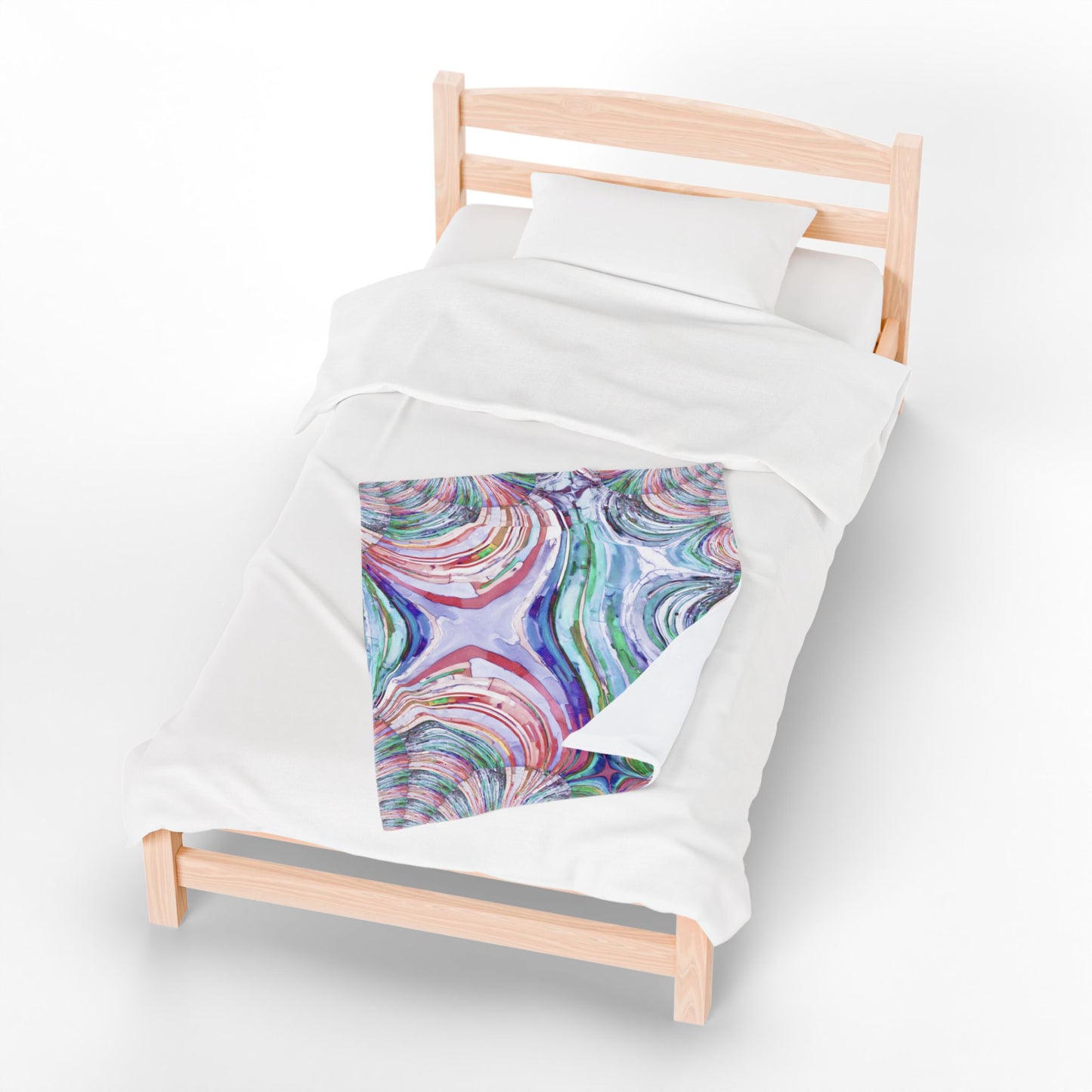 Uzi Spiral Pastels Velveteen Plush Blanket, 30" x 40"