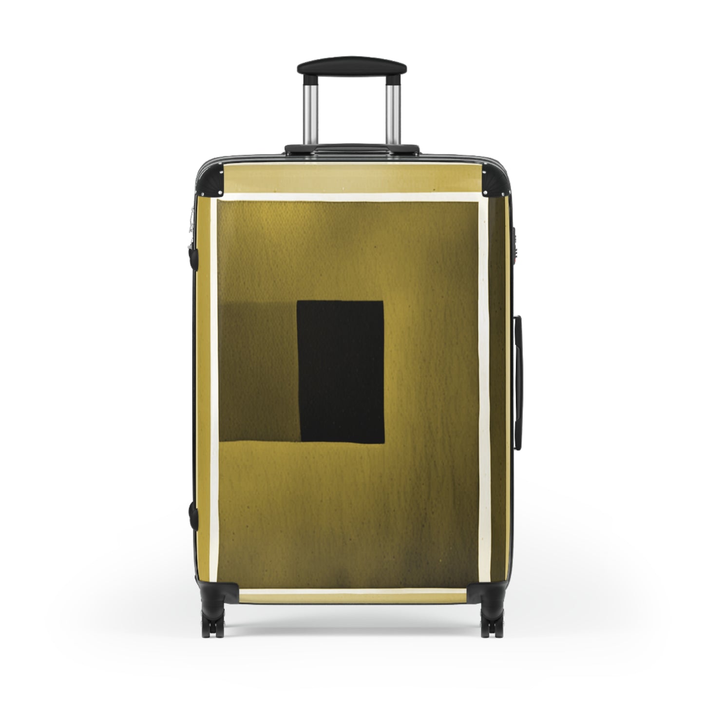 Tan Shadow Large Suitcase with built in lock, 4 double-wheels, telescopic handle, and ABS back hard-shell