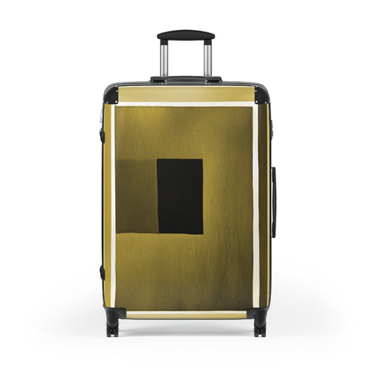 Tan Shadow Large Suitcase with built in lock, 4 double-wheels, telescopic handle, and ABS back hard-shell