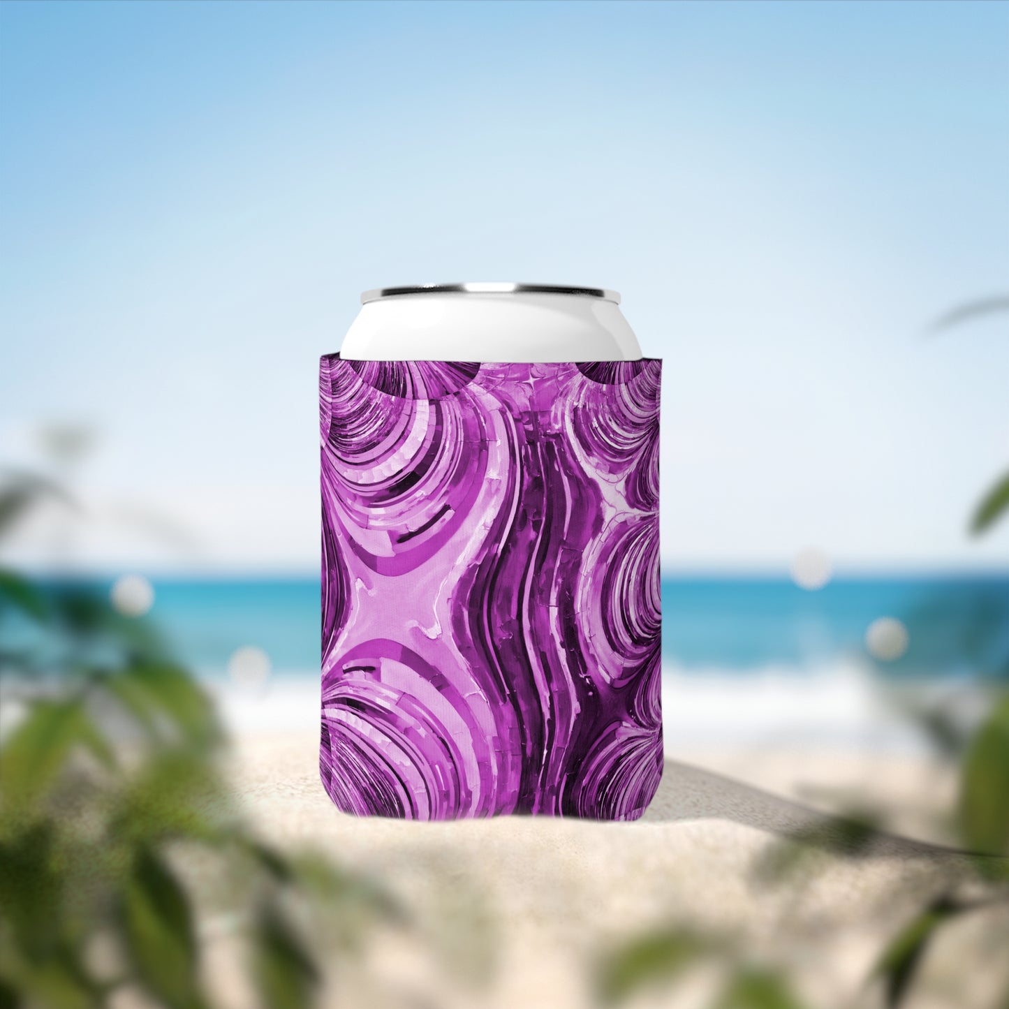 Uzi Spiral Powder Lavender 12 oz Can Cooler Sleeve