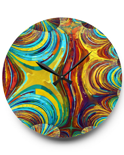 Uzi Spiral Alpha Acrylic Wall Clock, Round or Square, 10.75" x 10.75"
