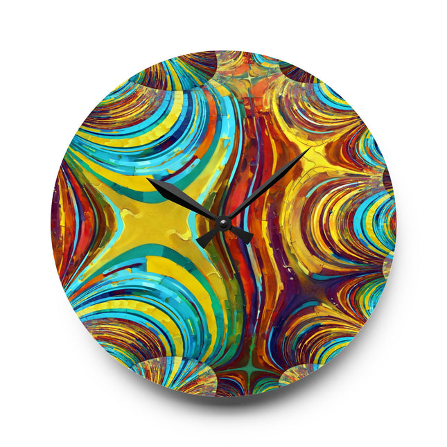 Uzi Spiral Alpha Acrylic Wall Clock, Round or Square, 10.75" x 10.75"