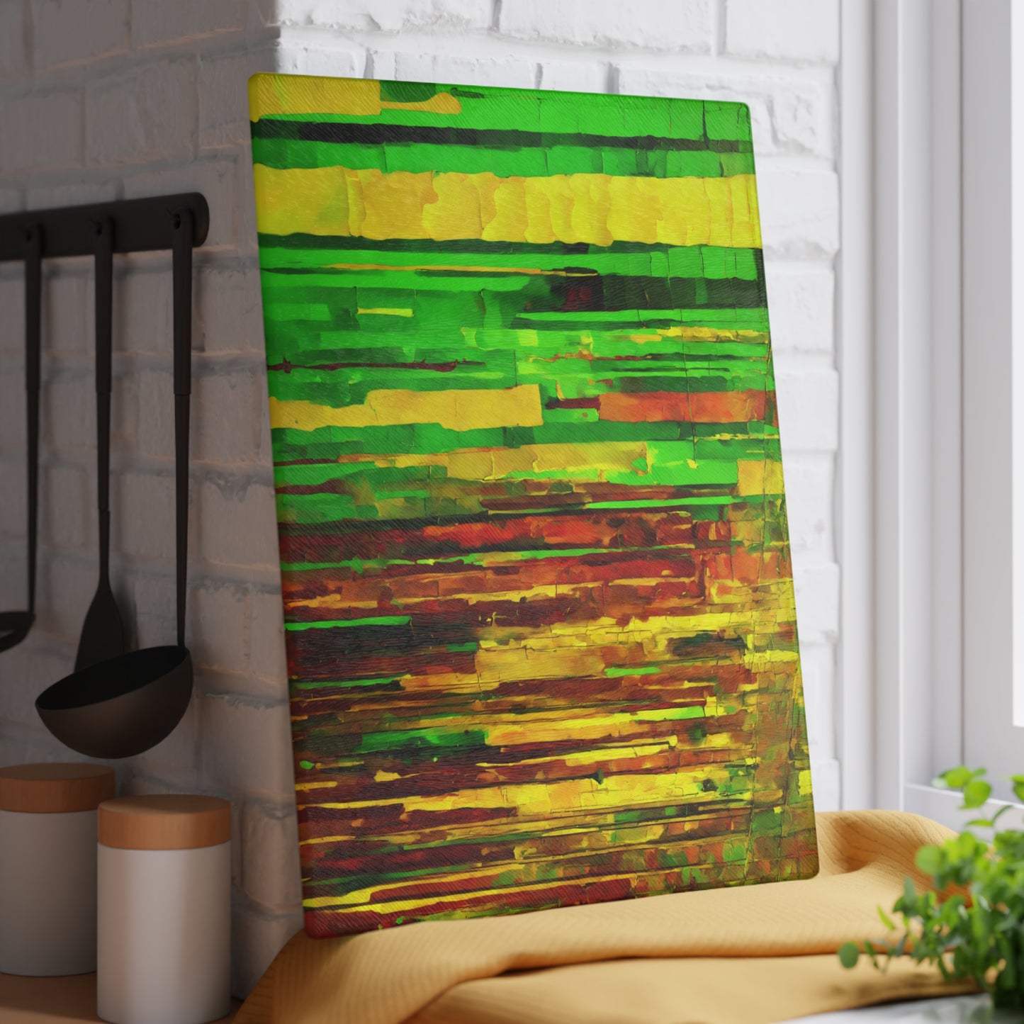 Striped Beta 11" x 15" Glass Cutting Board