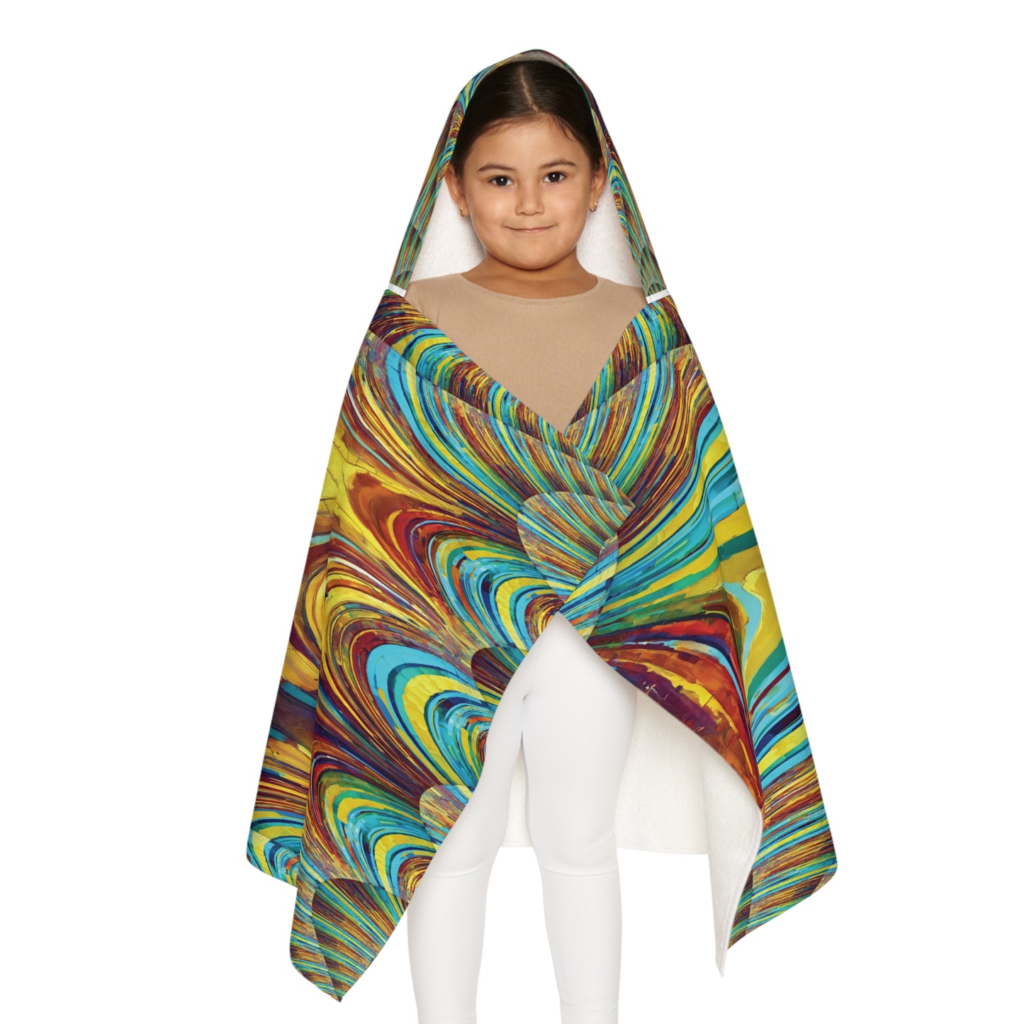Uzi Spiral Alpha Green Youth Hooded Towel, 24" x 48"