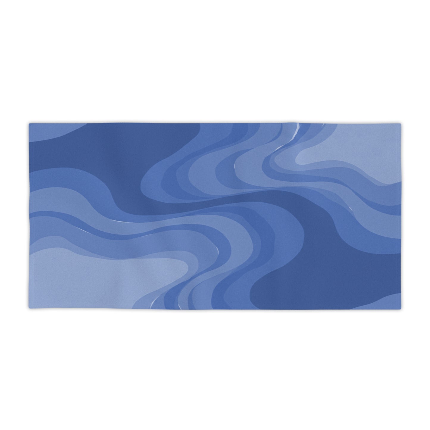 Deep Blue Wavey Beach Towel, 30" x 60"