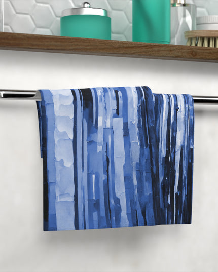 Striped Deep Blue Towel, 13" x 13"