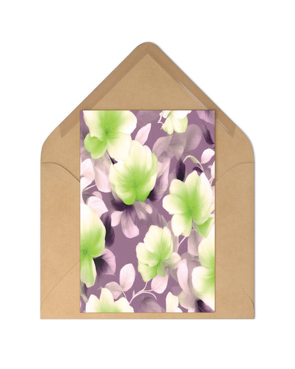 Lime Lavender Floral Bunch Postcards (7 pcs)