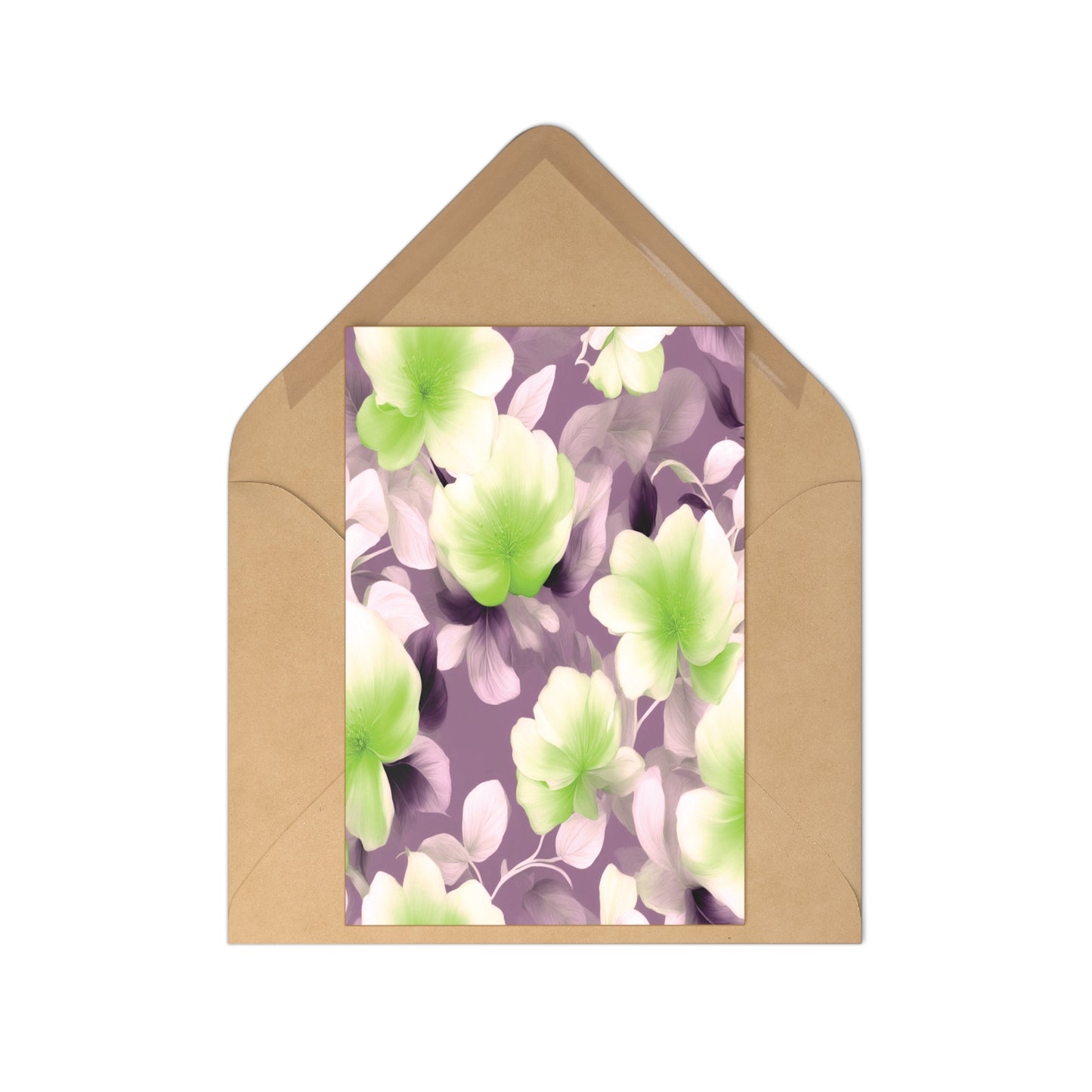 Lime Lavender Floral Bunch Postcards (7 pcs)