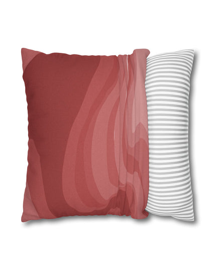 Power Red Wavey Spun Polyester Square Pillowcase, 14" x 14"