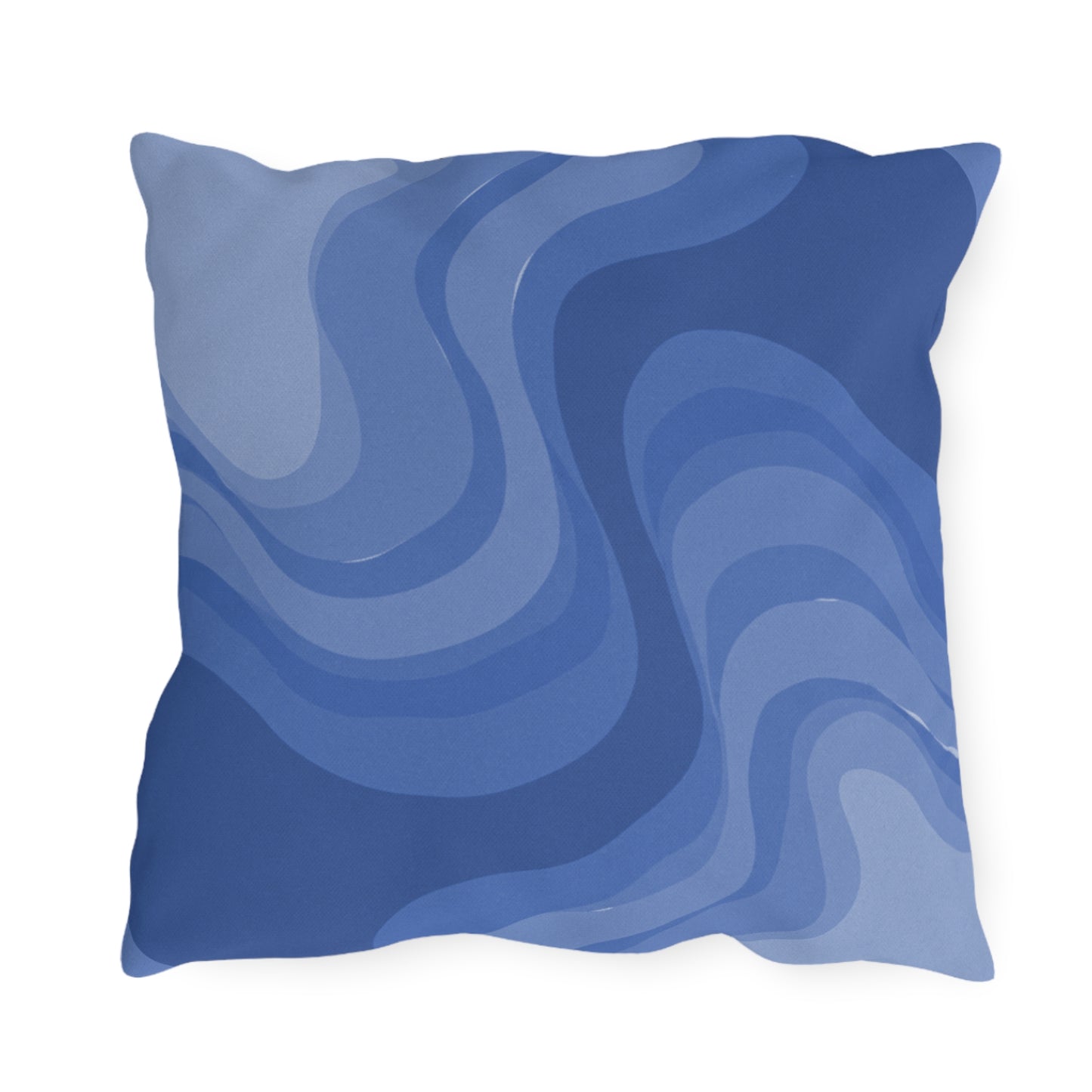 Deep Blue Wavey 18" x 18" Outdoor Pillow