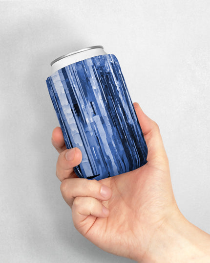 Striped Deep Blue 12 oz Can Cooler Sleeve