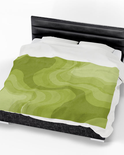 Lemon Wavey Velveteen Plush Blanket, 60" x 80"