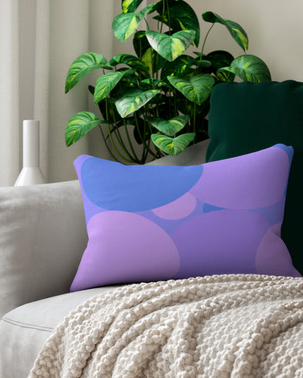 Pastel Purple Family Patches Spun Polyester Lumbar Pillow, 20" x 14"
