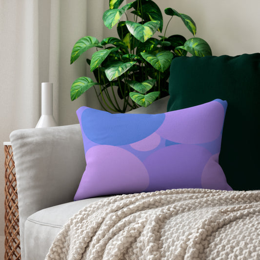 Pastel Purple Family Patches Spun Polyester Lumbar Pillow, 20" x 14"