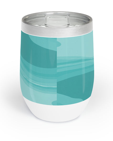 Tif Green Wavey 12 oz Chill Wine Tumbler