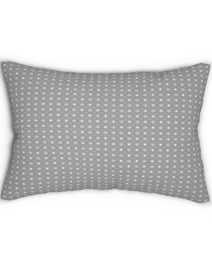 Desaturated Star-crossed Bodies Spun Polyester Lumbar Pillow, 20" x 14"