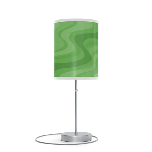 Greenie Meanie Wavey Table Lamp on a White or Silver Stand, US|CA plug
