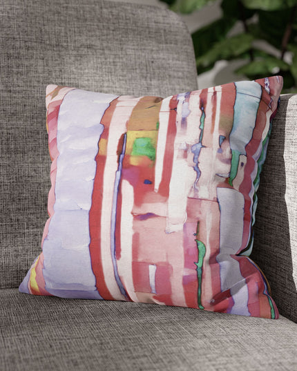 Striped Pastels Spun Polyester Square Pillowcase, 14" x 14"